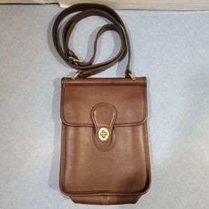 Vintage Coach #9930 Murphy Crossbody Bag Dark Chocolate Brown Leather Full Grain